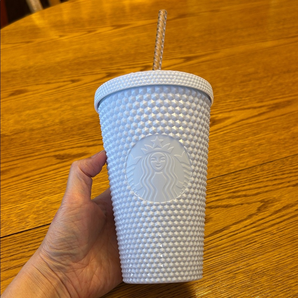 Starbucks 2021 Holiday Bling Studded Cold Cup Tumbler 16 oz Icy White